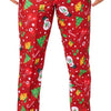 Suitmeister Christmas Red Icons met lichtjes- Verkleedpak - Heren Kerstpak - Kerst Outfit - Rood - Maat L