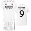 Real Madrid Thuis Tenue 2024/2025 - Kylian Mbappé - Maat 116 t/m 164 - Voetbaltenue Kinderen - Shirt en Broekje - Jongens en Meisjes - 100% Polyester
