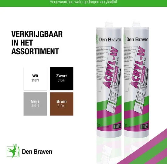Zwaluw Den Braven 10024201 Acryl-W Acrylaatkit - Bruin - 310ml
