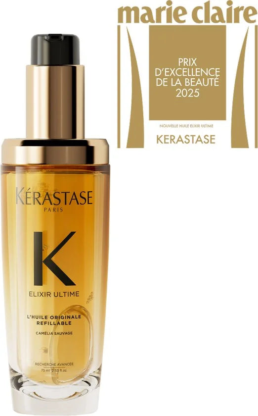 Elixir Ultime L'Huile Originale Navulbaar - Voedende Multifunctionele Haarolie - Hittebeschermende Leave-in Behandeling - Met Camelia & Arg