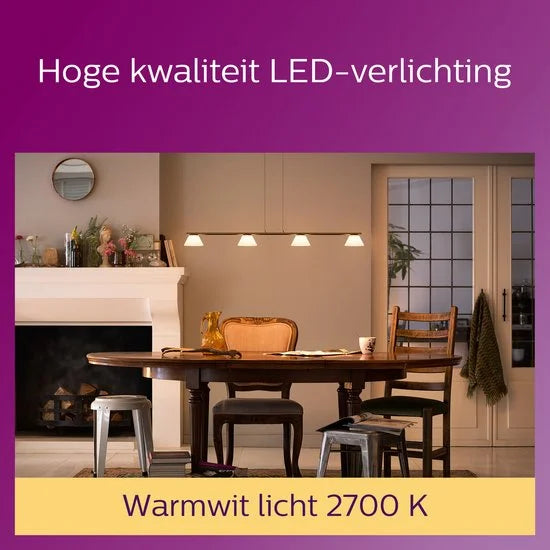 Philips energiezuinige LED Kogellamp Transparant - 40 W - E27 - warmwit licht  - 2 stuks - Bespaar op energiekosten
