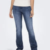 Only Dames Jeans Broeken ONLBLUSH MID FLARED TAI305 flared Fit Blauw Volwassenen