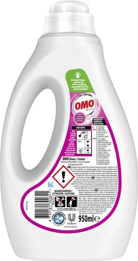 OMO Vloeibaar Wasmiddel Kleur 19 Wasbeurten 950 ml