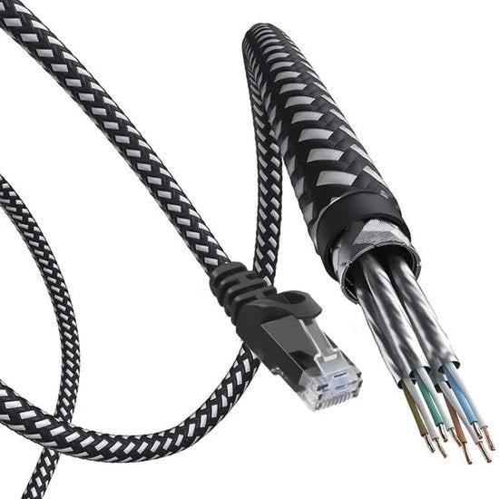 CAT 6 - U/UTP - Netwerk kabel - Afgeschermd - Gevlochten mantel - CU kern - 0.25 meter - Allteq