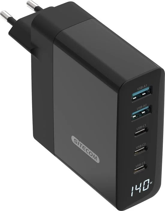 Sitecom - Charger - 140W - Wall Charger - Led display