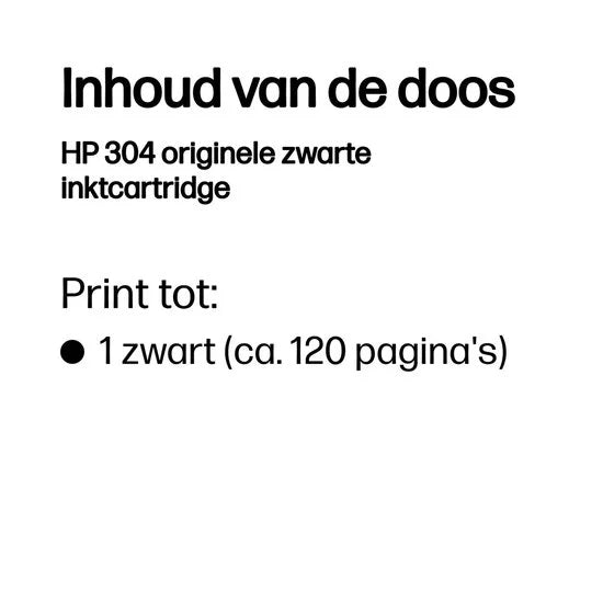 HP 304 - Inktcartridge - Origineel - Zwart