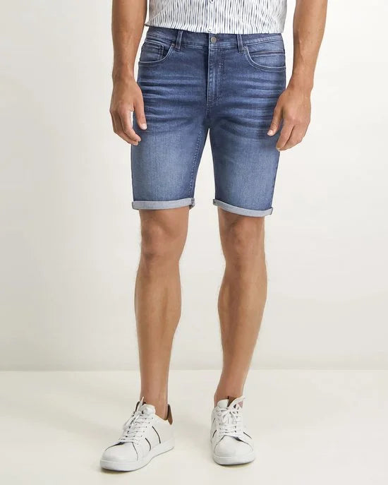 State of Art - Denim Shorts Donkerblauw - Heren - Maat 42 - Regular-fit