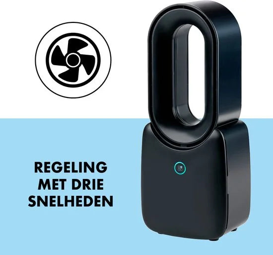 Lifetime Air Bladeloze Ventilator - Stille Ventilator Met Drie Snelheden - Draadloze Bureau Ventilator - Tafel Ventilator met LED Mood Light - USB-C