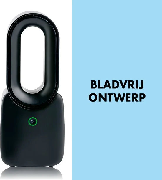 Lifetime Air Bladeloze Ventilator - Stille Ventilator Met Drie Snelheden - Draadloze Bureau Ventilator - Tafel Ventilator met LED Mood Light - USB-C
