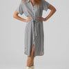 VERO MODA - VMBUMPY SS CALF SHIRT DRESS WVN GA NOOS - Dames - Maxi jurken