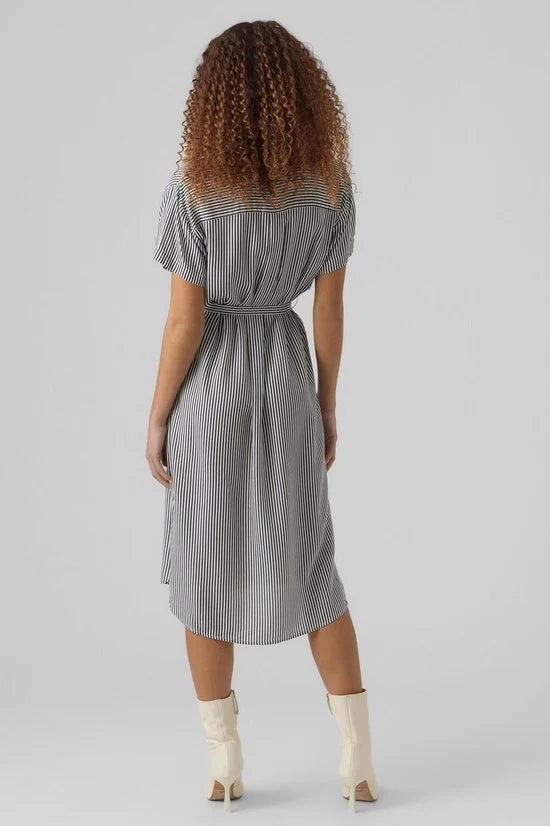 VERO MODA - VMBUMPY SS CALF SHIRT DRESS WVN GA NOOS - Dames - Maxi jurken
