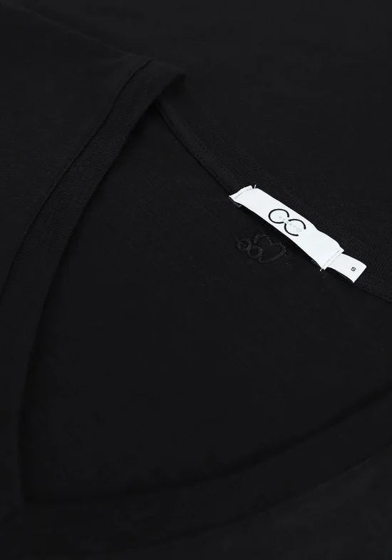 CC Heart Basic V-neck Tshirt Tops & T-shirts Dames - Shirt - Zwart - Maat L