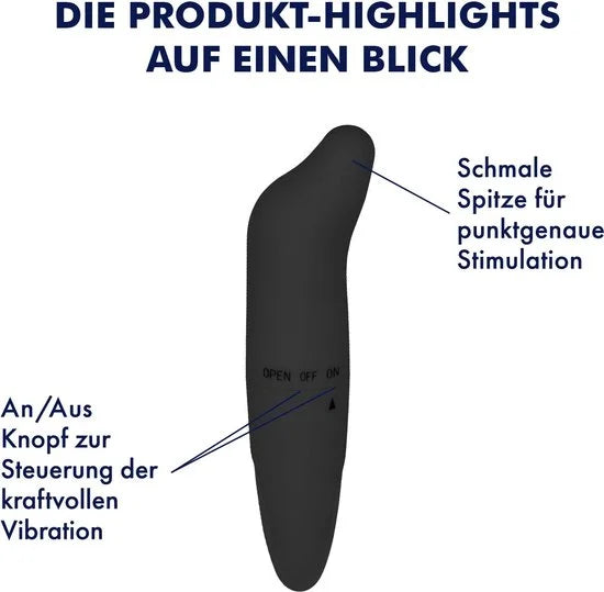 Mini vibrator 12.5 cm EIS | Sex toy voor vrouwen | Vibrator met gebogen top | Rustige vibraties voor erotische clitoris stimulatie | Sex toy kleine m