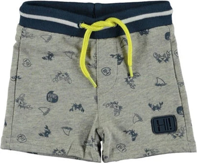 Bampidano - Short grijs gemêleerd met all over strand print - Maat 56
