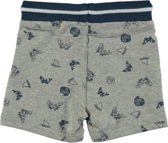 Bampidano - Short grijs gemêleerd met all over strand print - Maat 56
