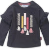 Dirkje - Baby t-shirt ls - Dark brown - Vrouwen - Maat 62
