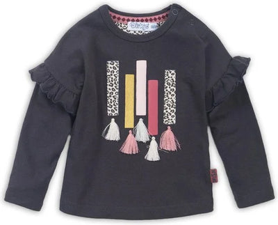 Dirkje - Baby t-shirt ls - Dark brown - Vrouwen - Maat 62