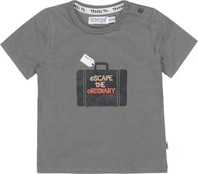 Dirkje jongens T-shirt legergroen koffertje - maat 62