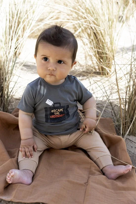 Dirkje jongens T-shirt legergroen koffertje - maat 62