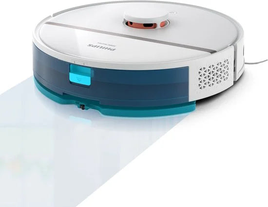 Philips HomeRun Aqua 3000 Series XU3110/02 - Robotstofzuiger met Dweilfunctie - Incl. Laadstation - Wit / Metallic - App Connected