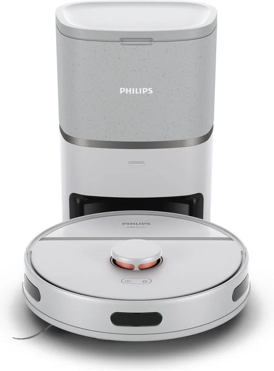 Philips HomeRun Aqua 3000 Series XU3110/02 - Robotstofzuiger met Dweilfunctie - Incl. Laadstation - Wit / Metallic - App Connected