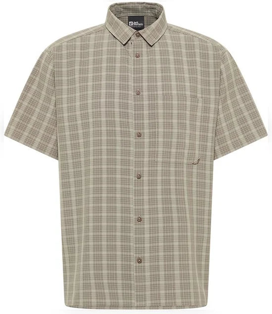 Jack Wolfskin MESETA SHIRT M Heren Outdoorshirt - CHECK stone - Maat S