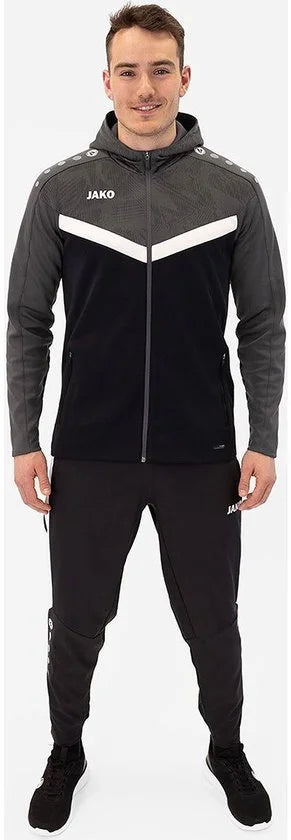 Jako Iconic Jas Met Kap Heren - Zwart / Antraciet | Maat: S