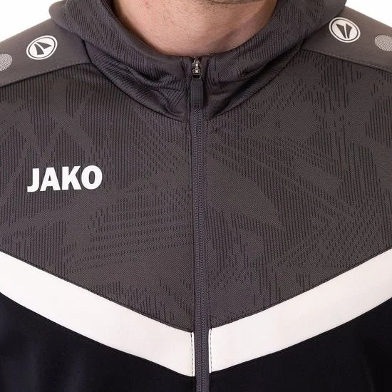 Jako Iconic Jas Met Kap Heren - Zwart / Antraciet | Maat: S