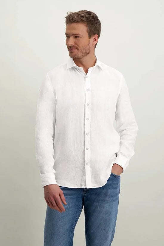 State of Art - Overhemd Linnen Wit - Heren - Maat 3XL - Regular-fit