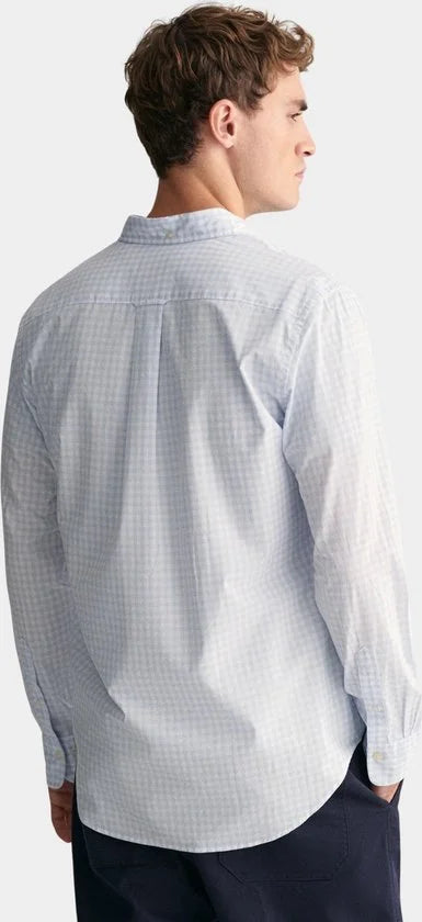 Gant Casual hemd lange mouw Blauw Poplin Gingham Shirt 3000120/455