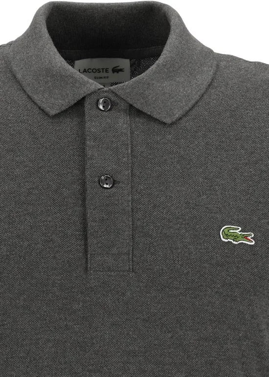 Lacoste Slim Fit polo - donkergrijs melange
