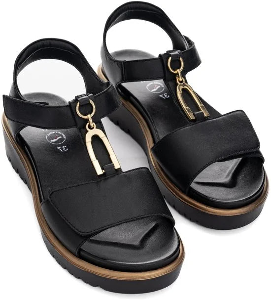 Ara - 1233515 - Sandalen met hakDames Sandalen - Kleur: Zwart - Maat: 39