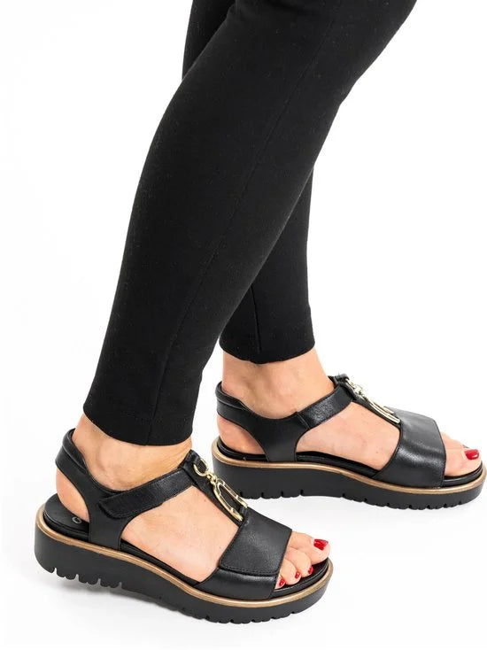 Ara - 1233515 - Sandalen met hakDames Sandalen - Kleur: Zwart - Maat: 39