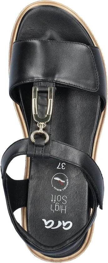 Ara - 1233515 - Sandalen met hakDames Sandalen - Kleur: Zwart - Maat: 39