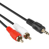 Jack naar tulp kabel 3.5 mm - Universeel - 3,5 mm jack naar 2x RCA Male - Zwart - 1 meter - Allteq