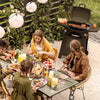 KitchenBrothers Gas BBQ - Staand en Tafelmodel Barbecue - 2 Branders - Tafelbarbecue - Anti-aanbaklaag - 37x48 cm Grilloppervlak - Zwart
