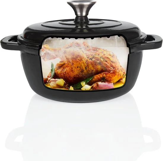 Silvercrest Gietijzeren Braadpan - Inhoud: ca. 2,8 L - Temperatuurbestendig: tot 240 °C - Zwart - Ideaal voor sappig bakken, braden, stoven en smoren