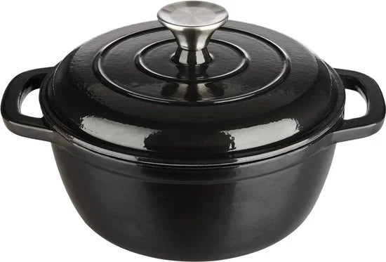 Silvercrest Gietijzeren Braadpan - Inhoud: ca. 2,8 L - Temperatuurbestendig: tot 240 °C - Zwart - Ideaal voor sappig bakken, braden, stoven en smoren