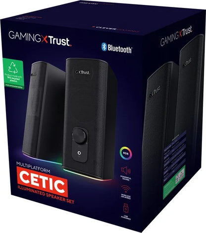 Trust GXT 612 Cetic - 2.0 PC Speakers met Bluetooth - 3.5mm aansluiting - RGB verlichting - Zwart