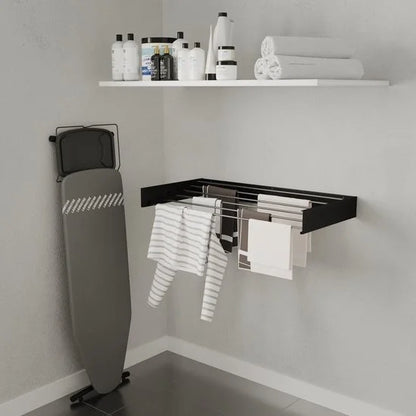 Wasophoogte® Wanddroogrek - Wandmontage Droogrek - Inklapbaar Droogrek - Muurdroogrek - Wasrek hangend - 100cm - 6m Drooglengte - Zwart