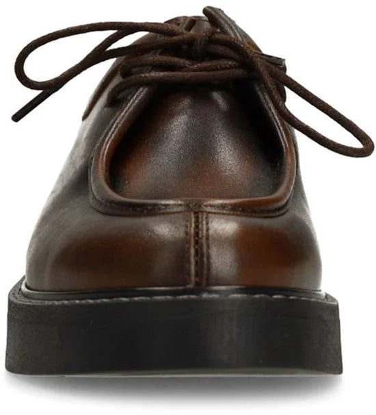 Sacha - Dames - Bruine leren veterschoenen - Maat 38