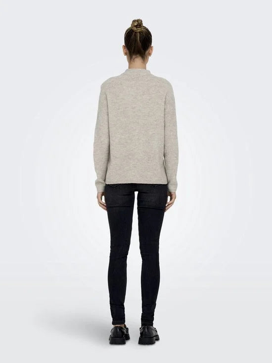 Only Trui Onlcamilla O-neck L/s Pullover Noos 15277080 Pumice Stone/melange Dames Maat - XS