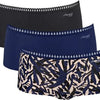 sloggi GO Crush Short 3 pak Dames Onderbroek - Blauw - DonkerCombinatie - Maat XL