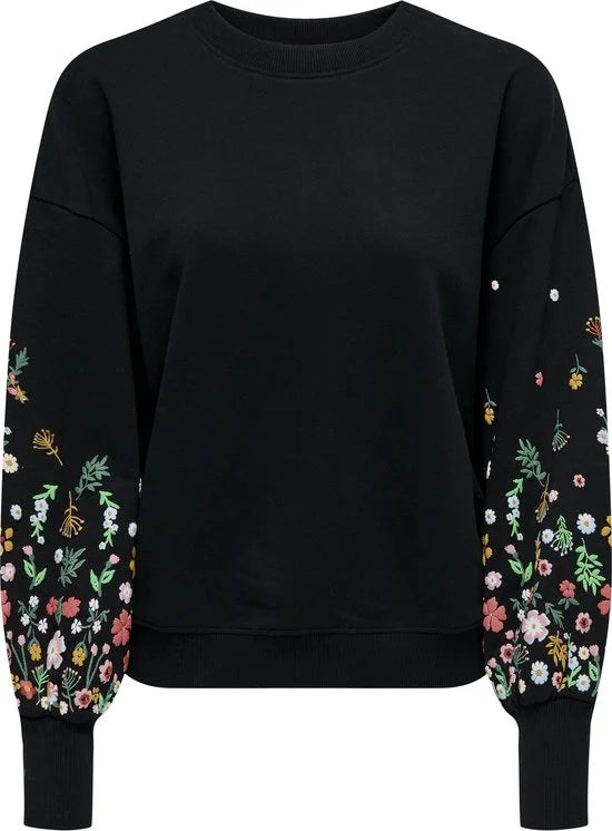 Only Brooke Round Neck Flower Sweater Dames - Maat S