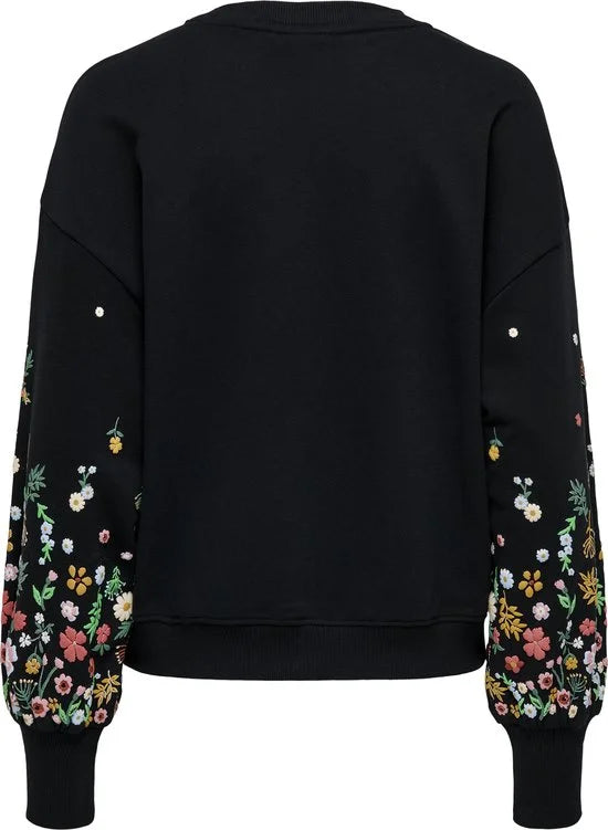 Only Brooke Round Neck Flower Sweater Dames - Maat S