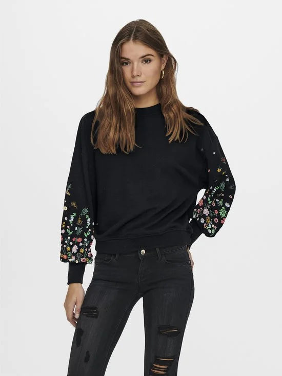 Only Brooke Round Neck Flower Sweater Dames - Maat M