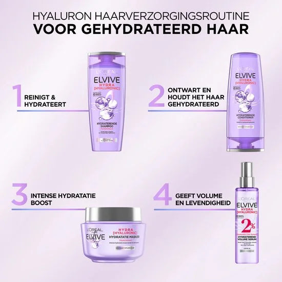 L'Oréal Paris Elvive Hydra Hyaluronic Shampoo - Voor verzwakt, futloos haar - 10x meer hydratatie - 250 ml