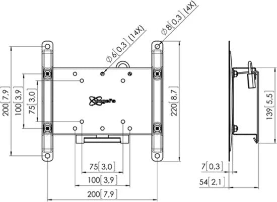PFW 4210 muurbeugel 106,7 cm (42'') Zwart