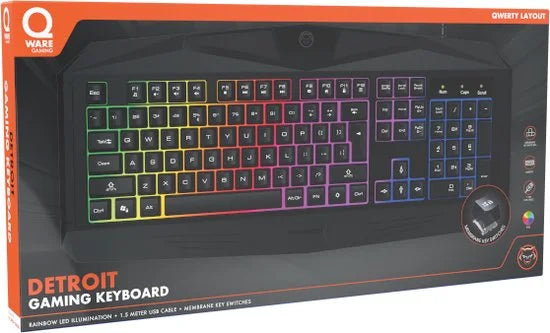 Qware Gaming - Detroit - Toetsenbord - Bedraad - USB - Verlichting - Qwerty