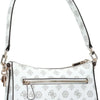 GUESS Schoudertas Eco Erica Top Zip Shoulder Bag White Logo Wit